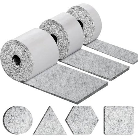 【PP】Itseliimautuvat huopatassut - Liukuesteet tuoleille ja huonekaluille, 3 rullaa (100 * 10cm+100 * 5cm+100 * 2cm) - 4mm paksu pehmuste tuolille-FA-