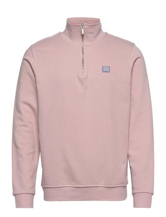 Basic Organic 1/2 Zip Sweat Sweatshirt Trøje Lyserød Clean Cut Copenhagen