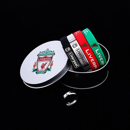 Armband med fotbollsklubbs vapenmärke [rund ask] 4 armband + ring [Liverpool]