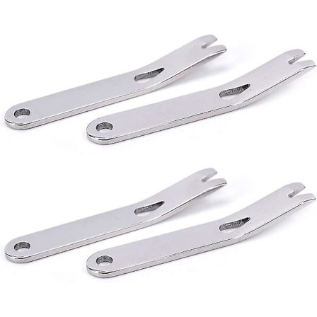 Mini Crank Crowbar Multiverktøy Lommebryter Nøkkelring Overlevelse Skrap Sølv 4 stk