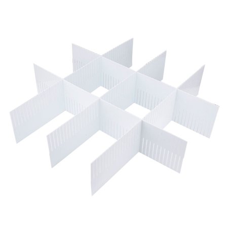 5 stk. DIY plast skuffe arrangør justerbar skuffe skillevægge separatorer (50*11cm)
