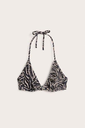 Kappahl | Mönstrad bikini med bygel | Mörkbeige