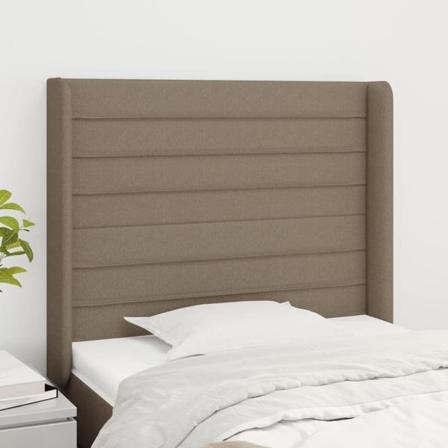 Vidaxl Huvudgavel Med Kanter Taupe 83x16x118/128 Cm Tyg Taupe