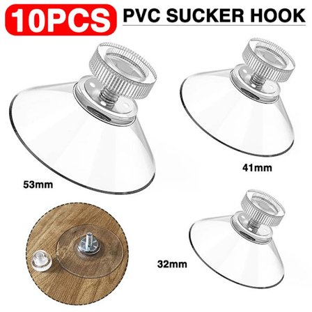 10 M4 skrue gummisugekopper, fingerskrue sugekopper, transparente sugekopper