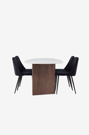 Venture Home - Spisegruppe Grönvik med 4 stk stoler Night - Hvit - Spisegruppe 4 personer - Fra Homeroom