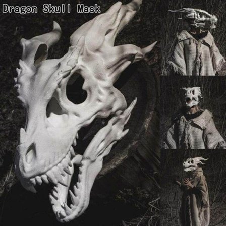 Halloween Cosplay Skrämmande Dragon Skull Mask Party Animal Skull Mask