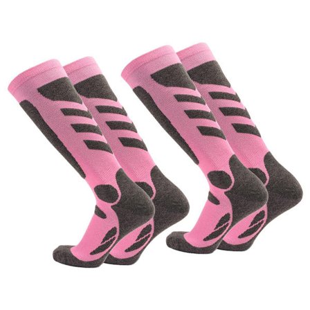 Skistrømper 2 par, termiske knæstrømper til pink KLB