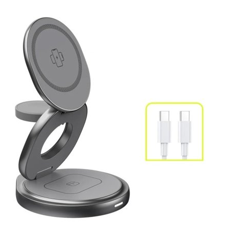 3 I 1 Ladestasjon For Apple,Travel lader for flere enheter sammenleggbar magnetisk lader for iPhone Apple Watch AirPods