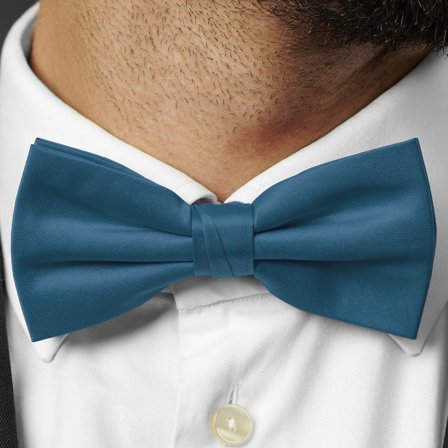 Petrol Blue Basic Pre-Tied Bow Tie for Men - Pre-tied bow ties