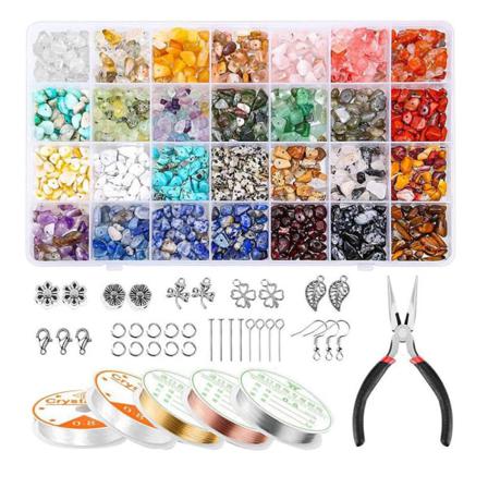 Ringtillverkningssats Med Corlorful Crystal Beads, Diy- Set B