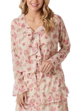 Neo Noir Anika Marigold Print Blouse Blusar Dam Vit 36