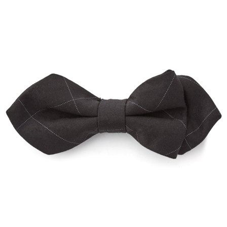 Black Checkered Pointy Pre-Tied Bow Tie for Men - Pre-tied bow ties