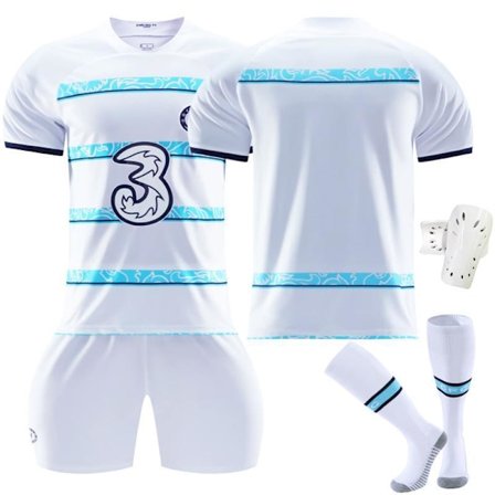 Chelsea F.C. bortedrakt 22-23 Kante fotballdrakt for barn Uten nummer med sokker+beskyttelse