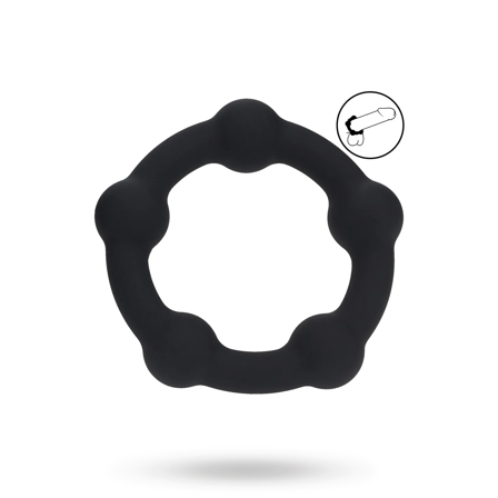 Beaded Silicone Cockring - S - 30mm - Black - Vuxen.se - Penisringar