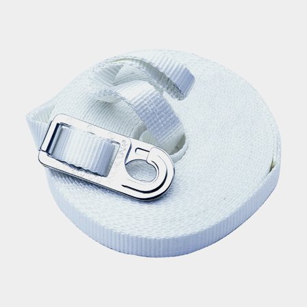 Jackline para convés Safeolina, 12 metros, adequada para embarcações até 12 metros (39 pés), branca, com mosquetão e olhal