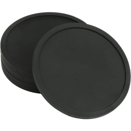 Drikke brikker sæt med 6 kopunderlag sort rund silikone gummi krus brikker skridsikker til kaffe øl krus vinglas flaske hjem og bar