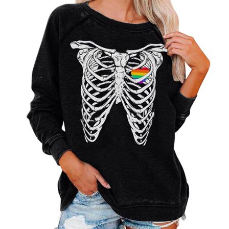 Toppar Med Print För Damer Halloween- Printed Tröja