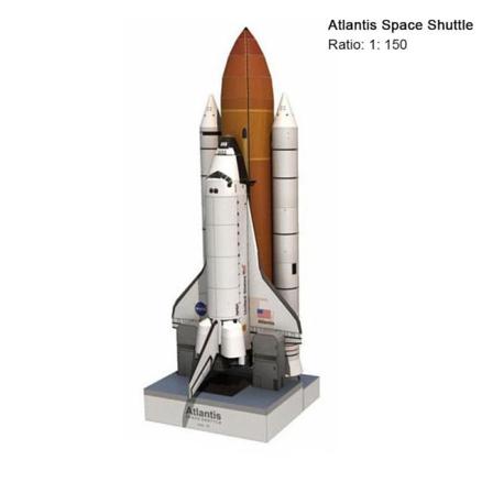 1:150 Skala 34 Cm Rymdfärja Atlantis 3d Pussel Paper Model Gi