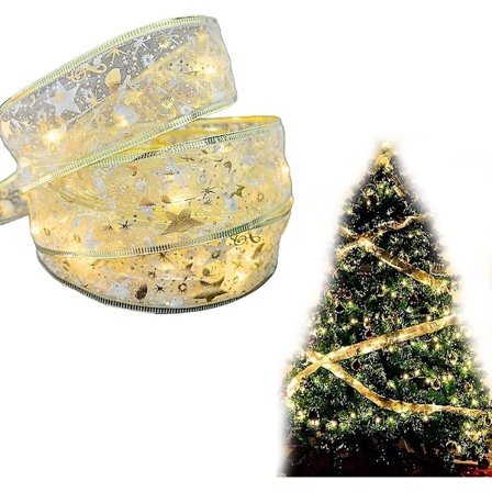 Glødende Bånd Lyslenke LED Julelys, juletre dekorasjonslys, varm gul, 50 LED (5cm x 500cm)