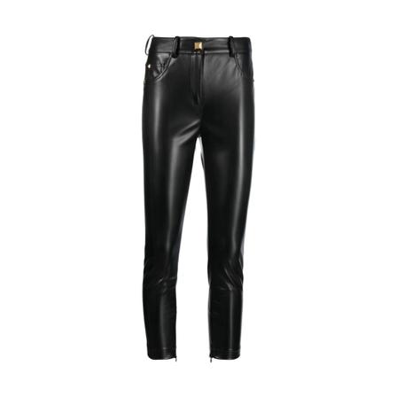 Elisabetta Franchi Leather Bukser Sort, Dame Læderbukser