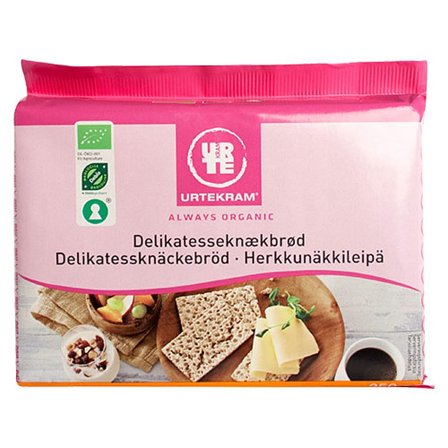 Urtekram Delikatesse knækbrød Ø 250 g, Helse & Madvarer, Brød, Kiks & Kager, Knækbrød