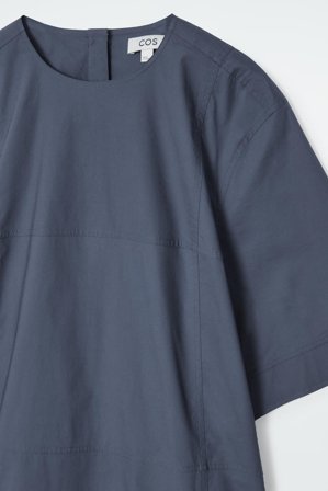 COS Femme Robe T-Shirt Oversize À Panneaux En Popeline in Bleu