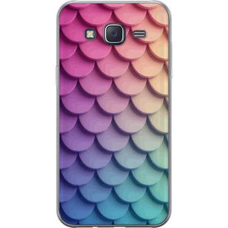 Samsung Galaxy J5 Läpinäkyvä kuori Skalinen pastellikuvio, jossa on pehmeitä limittäisiä muotoja vaaleanpunaisista, violetin ja sinisen sävyist