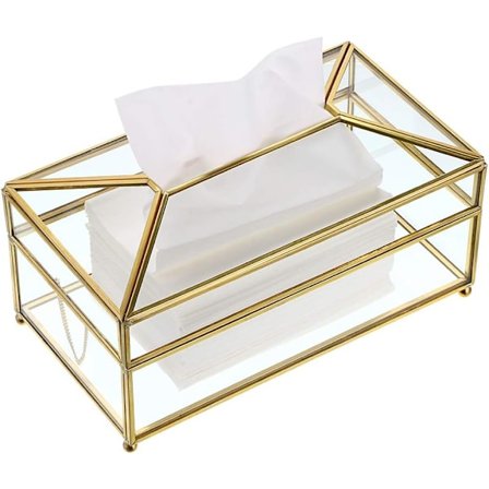 Rektangulär Klar Glas Tissue Box, Dekorativ Glas Servettförvaringslåda, Ansiktsservetthållare