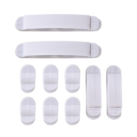 10 stk kabelledningssamler elektrisk ledningsorganisator med spenne og innebygd klebebånd (42-05)