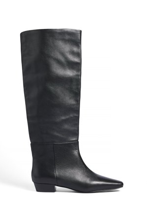 NA-KD kniehohe Stiefel aus Leder mit eckiger Spitze - Stiefel - Schwarz - EU 37