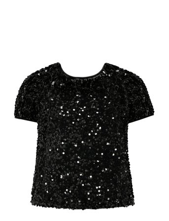 Kogconfidence Life Sequin S/S Top Jrs Black Kids Only