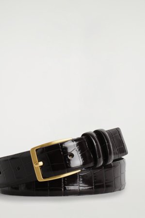 COS Femme Ceinture En Cuir Façon Croco in Marron