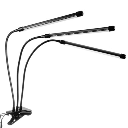 Justerbar Vekstlampe - LED, Timer Svart