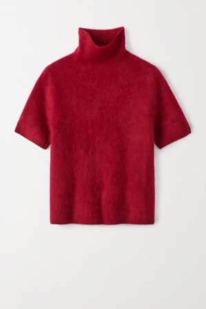 Soft Goat - Brushed Turtleneck - Kashmirtröja dam - S - Lipstick Red