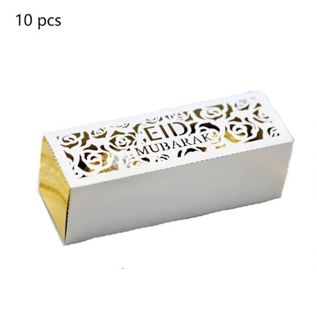 10 kpl Eid Mubarak Karkkilaatikot Ramadan Karkkipussi VALKOINEN