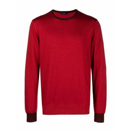 Fay, Round-neck Knitwear Rood, Heren, Maat:M