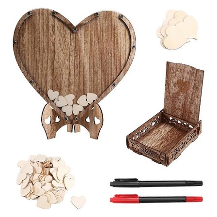 Häävieraskirja Sydämenmuotoinen Teline Pastoraalinen Häiden Säilytyslaatikko Syntymäpäiväviesti Häiden Sisäänkirjautuminen