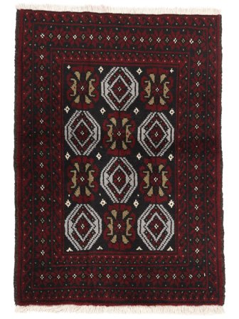 Noué À La Main Baloutche Tapis 63X88 De Laine Noir/Marron Petit