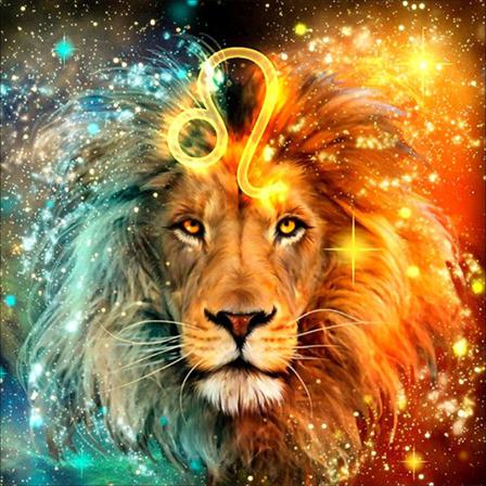 Diamond Painting 5d Diy Diamant Målning Zodiac Leo 40x40cm