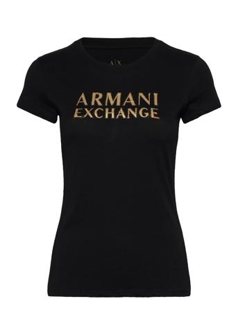 T-Shirt T-shirts & Tops Short-sleeved Svart Armani Exchange*Betinget Tilbud