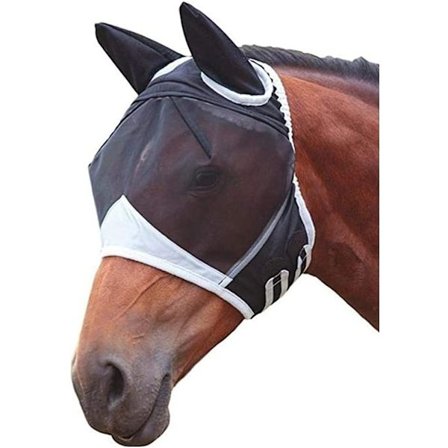 Cheval Masque Anti Mouches Respirant avec Oreilles Noir(S)