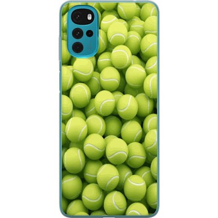 Kompatibel Mobilcover til Motorola Motorola Moto G22 Mønster af grønne tennisbolde i høj detalje, sporty motiv med gentagende tekstur og stærke fa