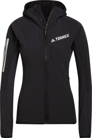 Adidas Women's Techrock Flooce Wind Hooded Jacket Women Mid layer tops Black XS