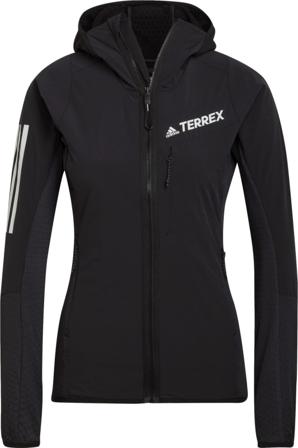 Adidas Women's Techrock Flooce Wind Hooded Jacket Women Mid layer tops Black M