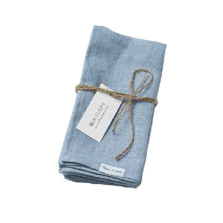 In Flore Stella Linneservett Bordstextil Blå