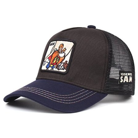 Cartoon kanin anka baseball keps anime sommar mesh keps amerikansk trucker hatt solskydd Dry Sam Grå Blå