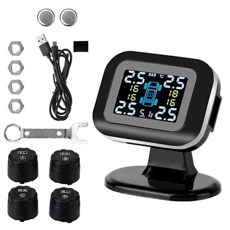 Sikkerhedsalarm Systemer LCD Display Mini Bil Dæktryksovervågningssystem USB TPMS