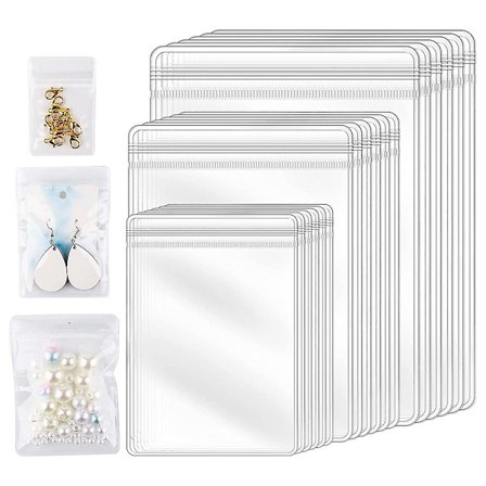 150 stk. klare øredobberposer i 3 størrelser, vanntette poser fortykket gjenbrukbar oppbevaringspose for smykker Rin