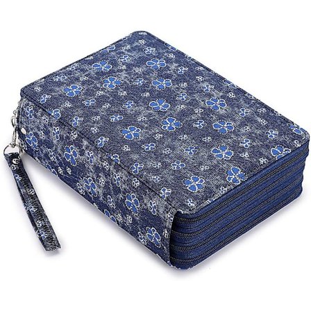 Case-200-fack Pennhållare Case Stor kapacitet pennfodral med handtag med praktiskt case