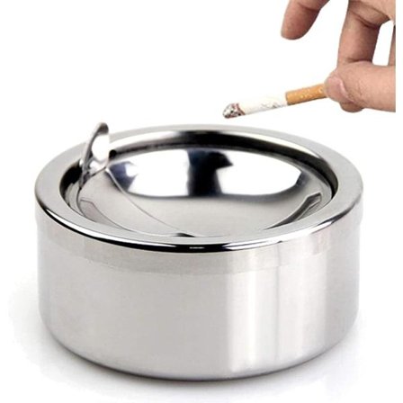 IC Vindtät askkopp med lock Stängd askkopp Modern rostfritt stål